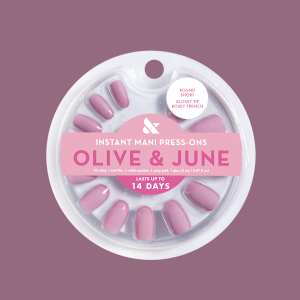 Glossy Tip Rosy French - Press-On | Short | Round