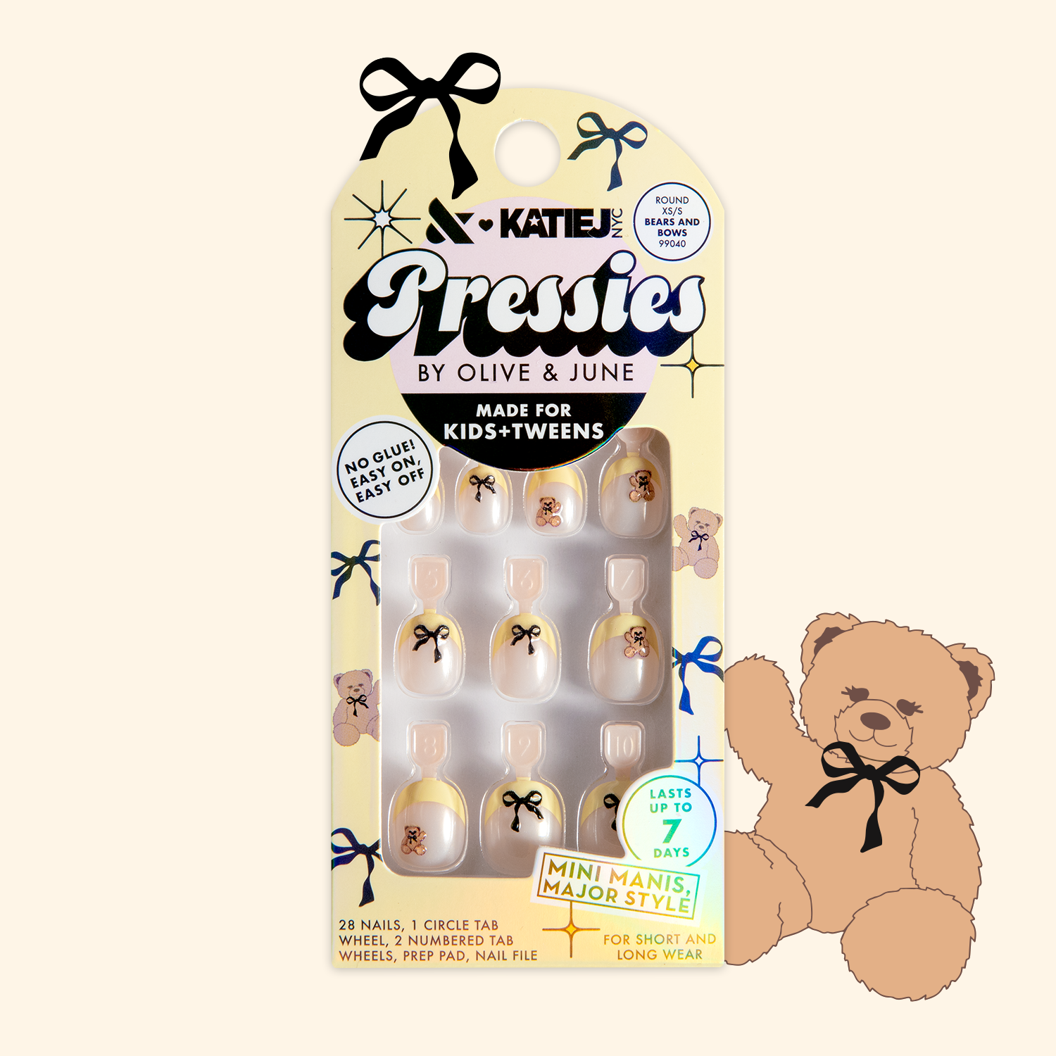 Bears and Bows - Pressies | Extra Short Short | Round - Image 3