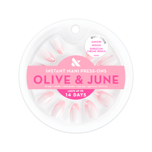 Bubblegum Chrome French - Press On | Medium | Almond