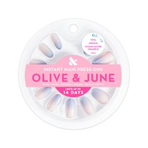 Ocean Glitter Gradient - Press On | Medium | Oval