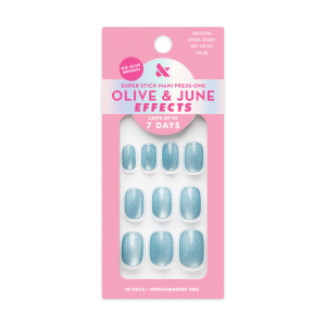 Sky Velvet | Extra Short | Squoval - Tab Press-On