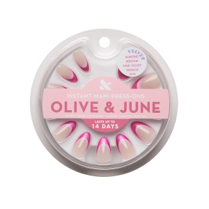 Pink Velvet French - Press On | Medium | Almond