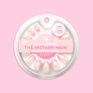 Pink Chrome French - Press-On | Short | Round
